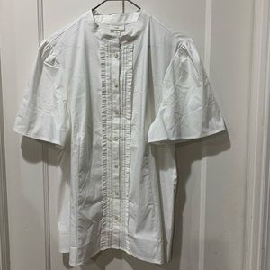 J. Jill Christian Sirano XL white ruffle button shirt